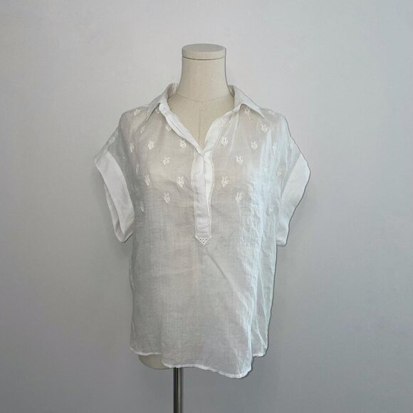 Rag & Bone Robin Embroidered Top in White Size Medium - Picture 1 of 6